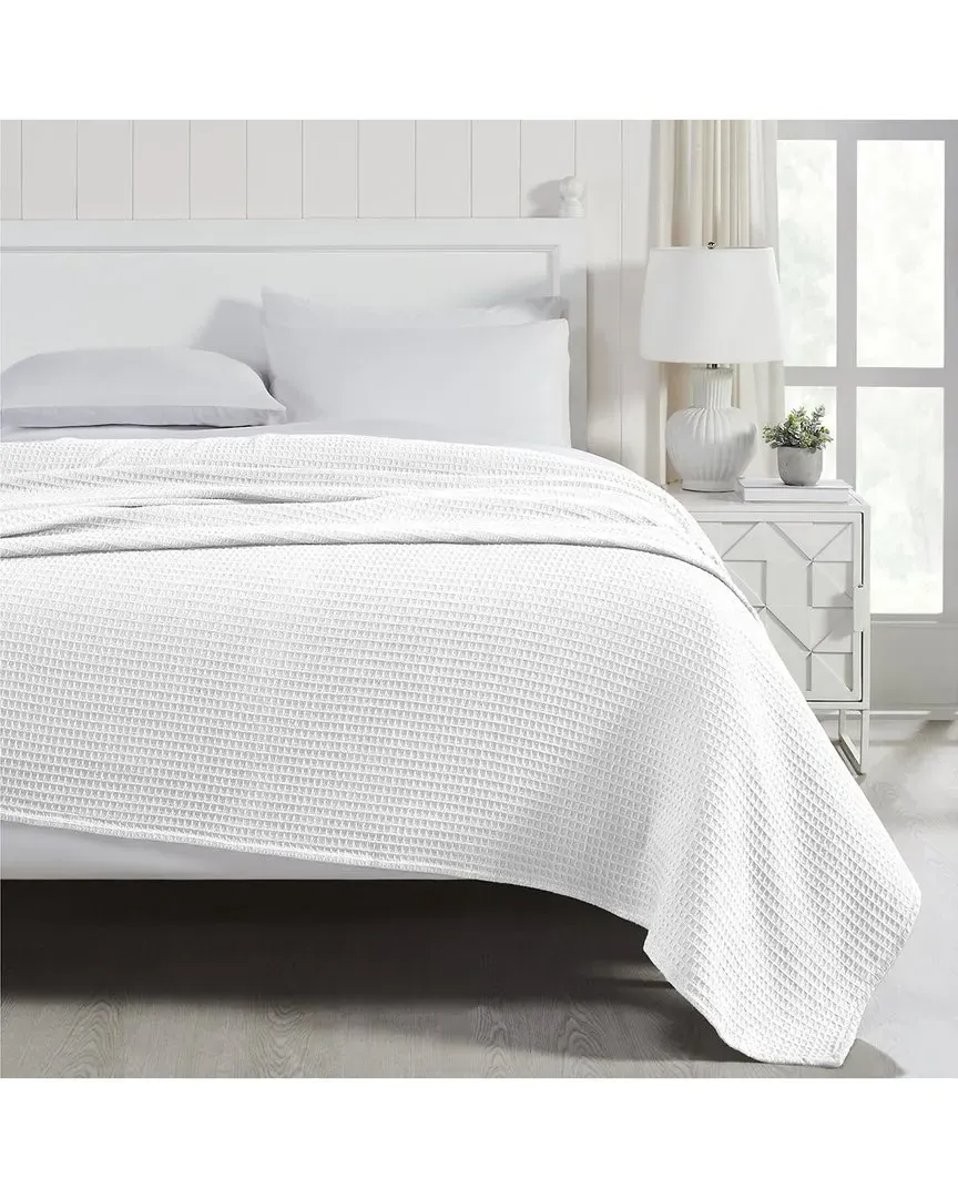 Cotton Waffle Thermal Blanket - White