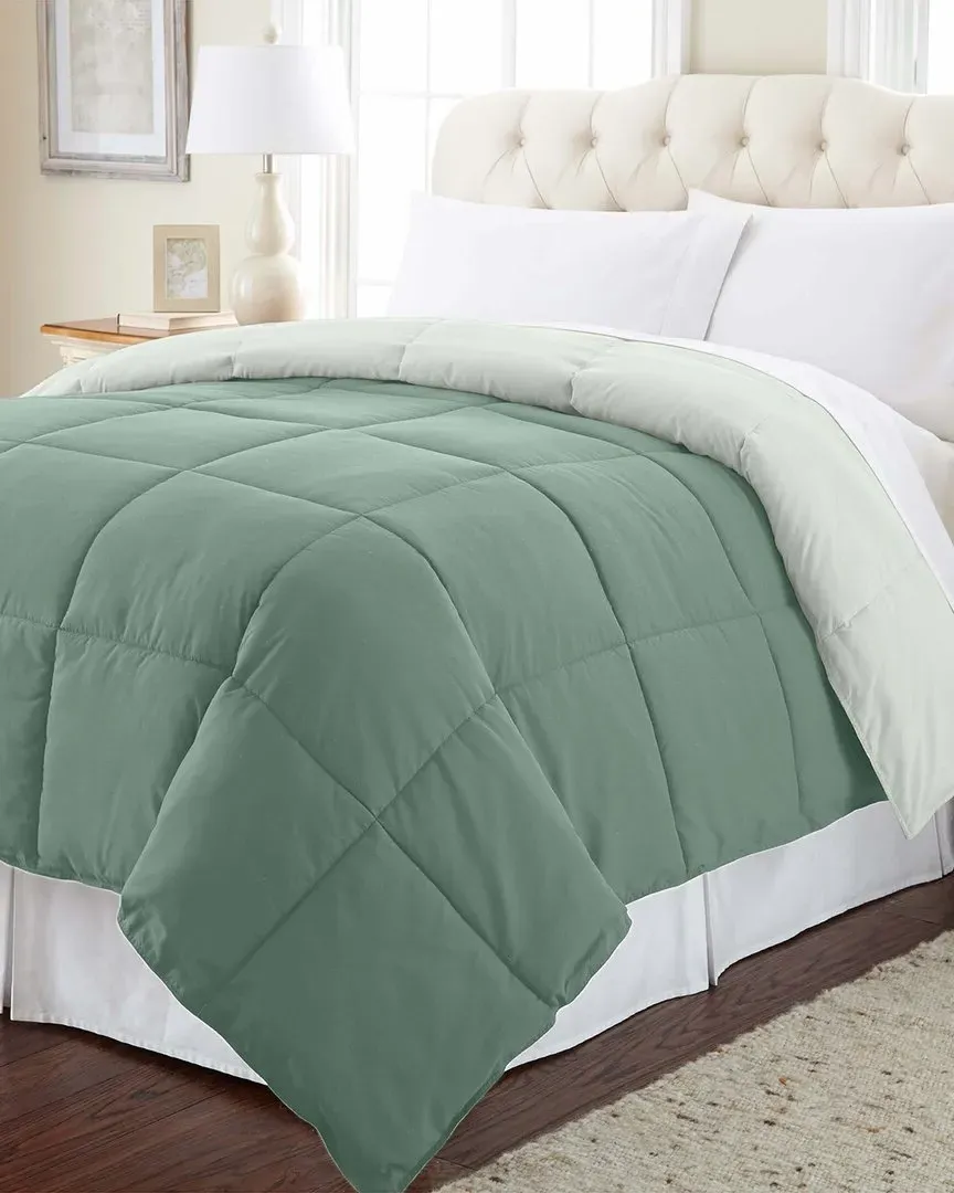 Down Alternative Reversible Comforter - Ivory, Microfiber
