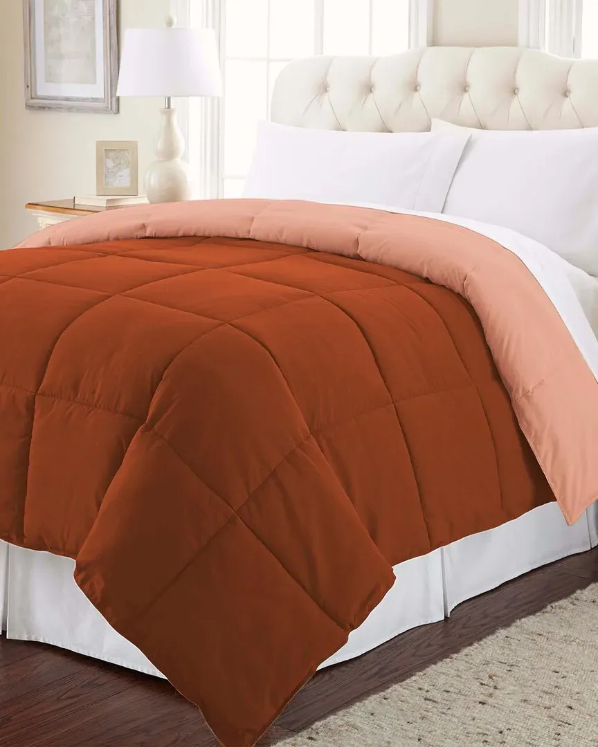 Down Alternative Reversible Comforter - Rust, Microfiber