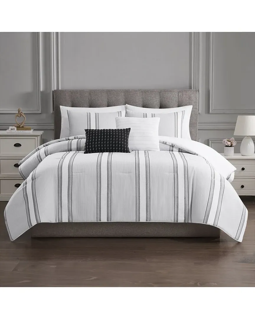 Kira Jacquard Comforter Set - Light Blue, Microfiber