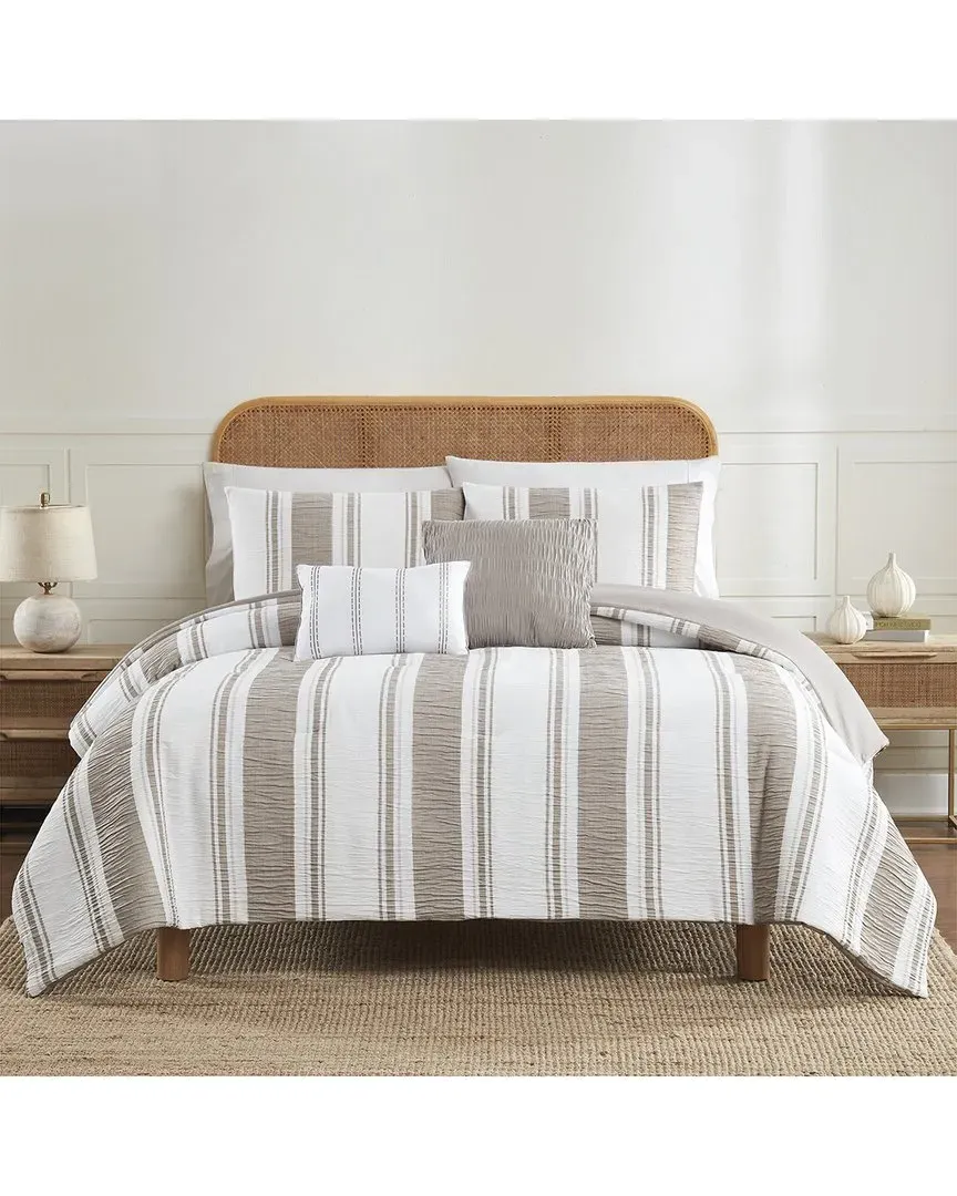 Lonnie Jacquard Comforter Set - Taupe, Microfiber