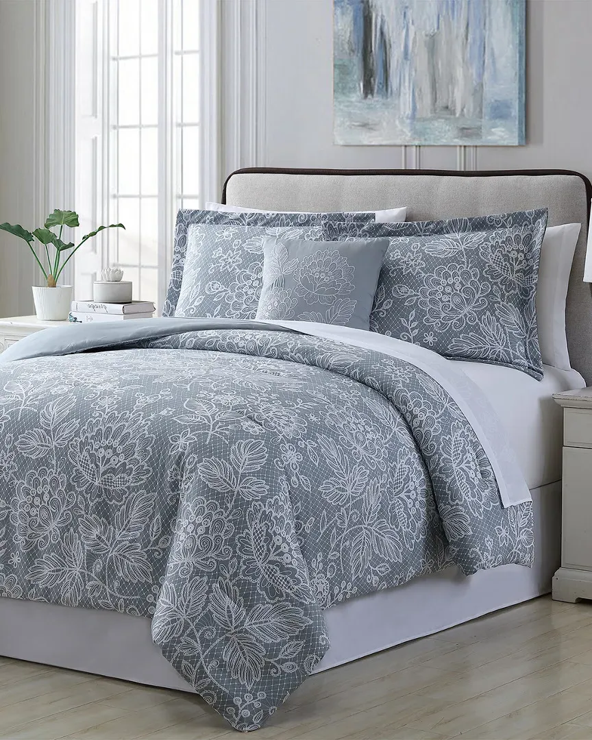 Olivia Printed Reversible Bed In Bag Set - Grey image