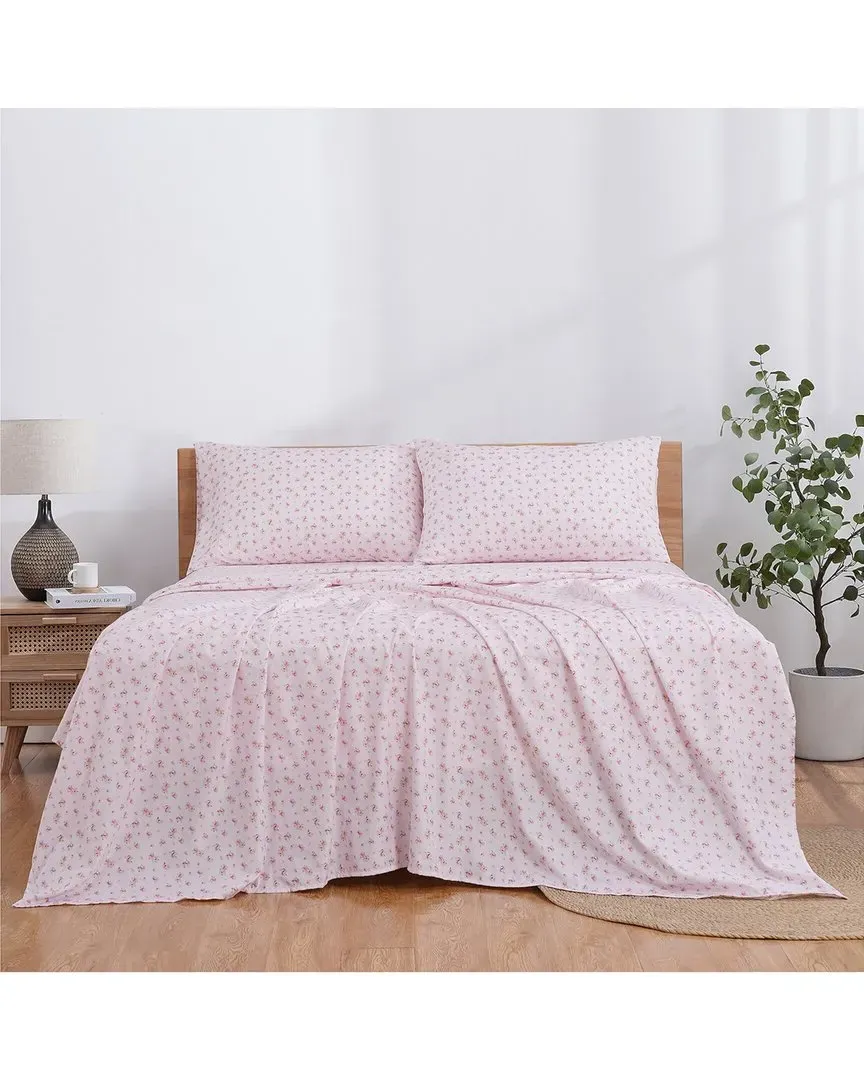 Printed Geo Sheet Set - Rose Blush, Microfiber