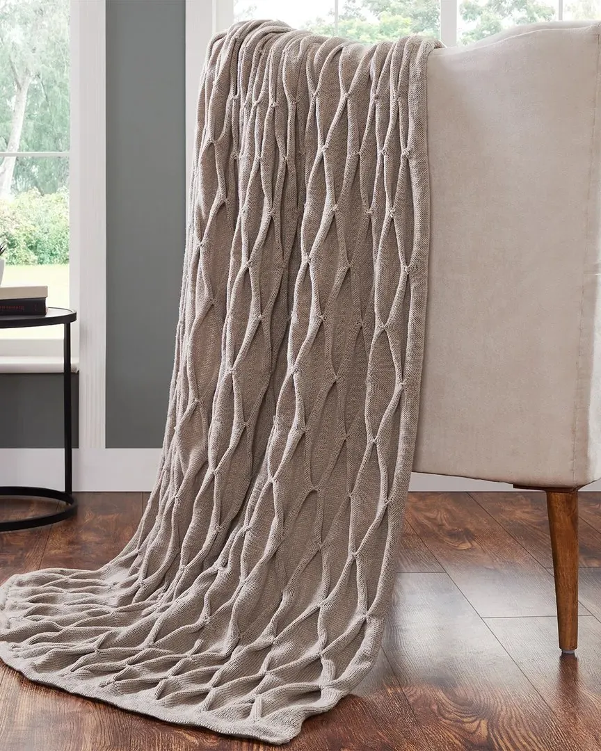 Samira Acrylic Embellished Throw - Khaki