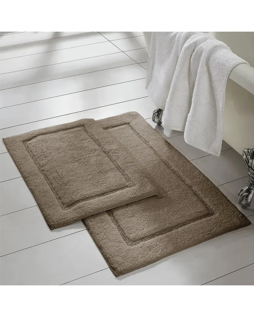 Solid Loop Bath Mat Set with Non-Slip Backing - Mocha, Cotton