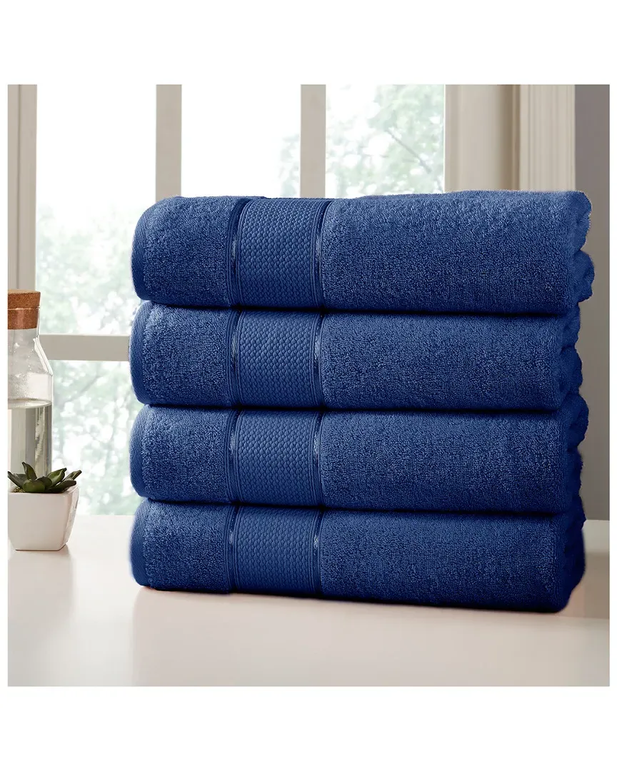 SpunLoft Set of 4 Bath Sheets - Navy, Cotton