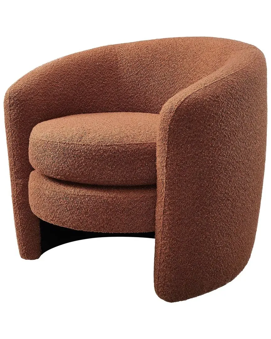 Affinity Barrel Accent Chair with Removable Cushion - Rust, Boucle image