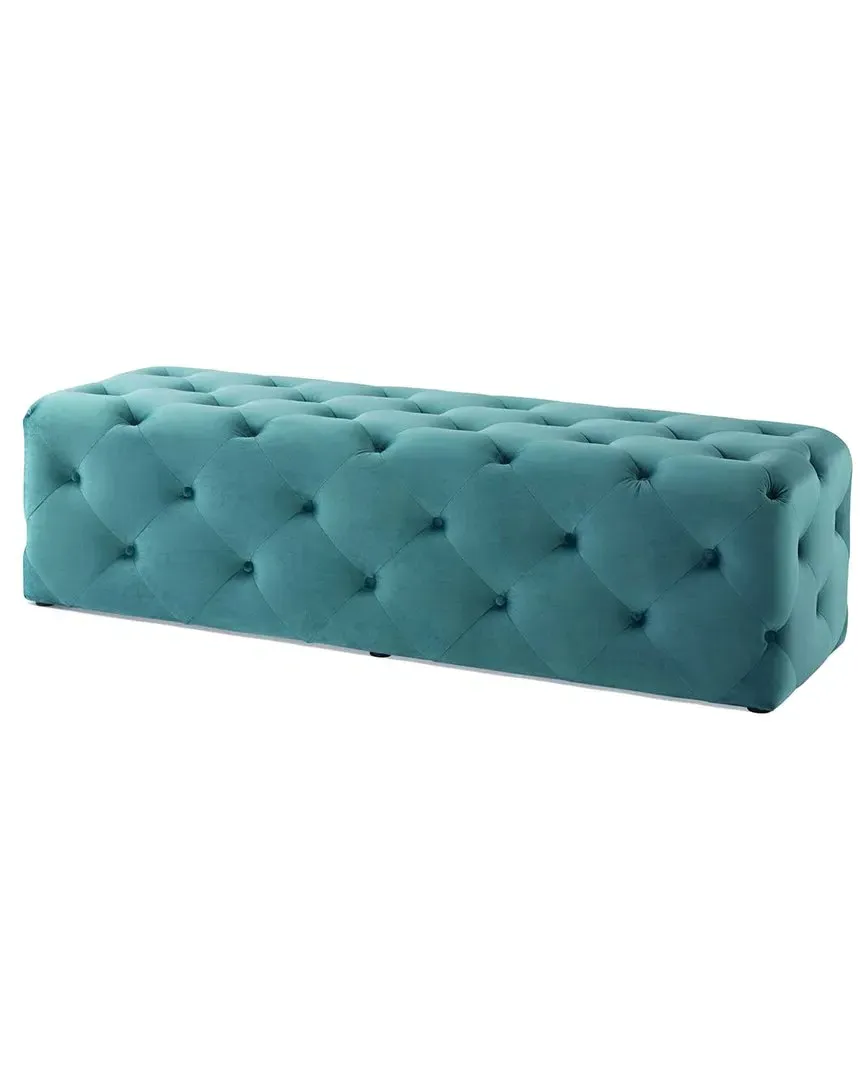 Amour 60in Tufted Button Entryway Bench - Blue, Velvet