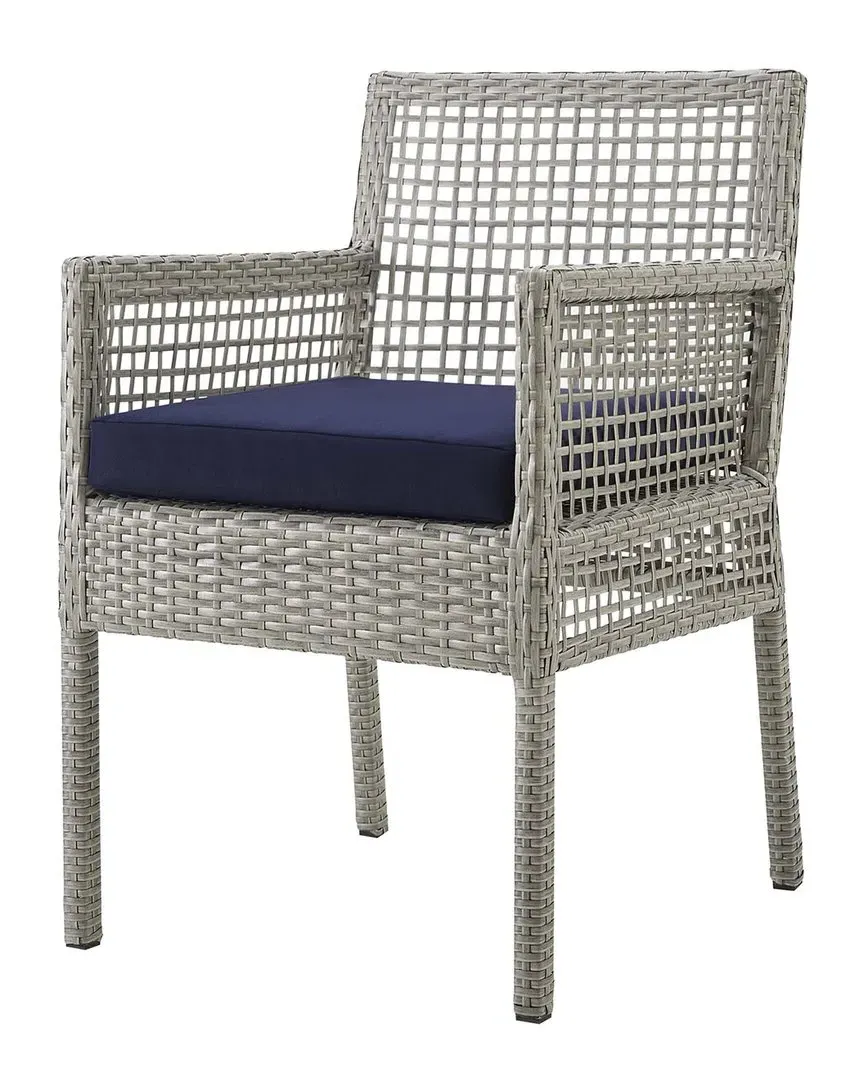 Aura Outdoor Patio Dining Armchair - Gray, Wicker Rattan image