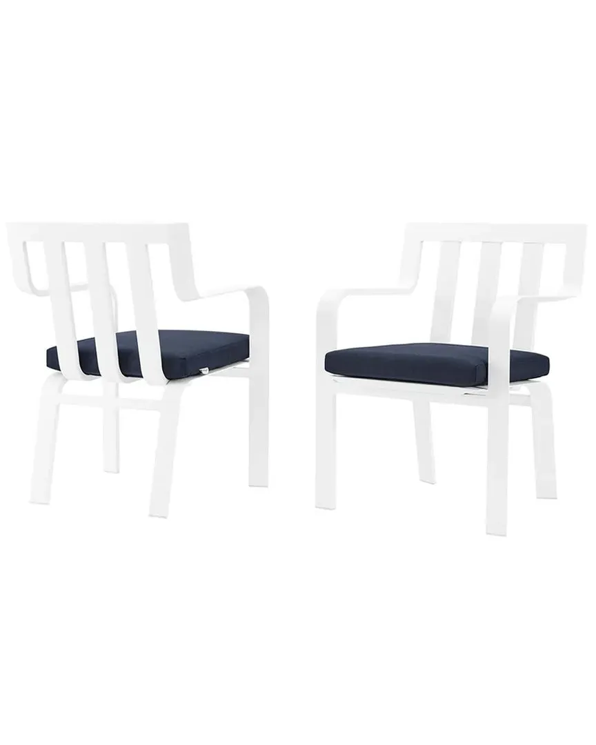 Baxley Outdoor Patio Aluminum Armchair Set of 2 - White image