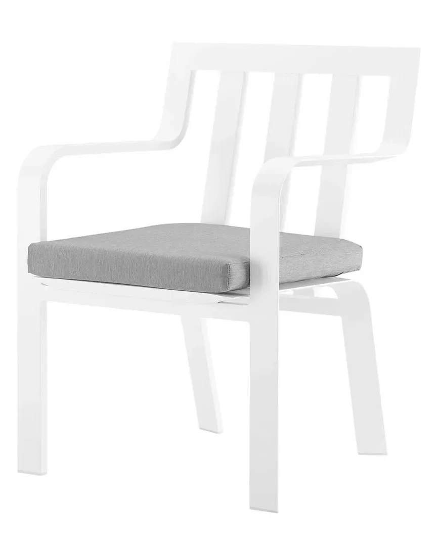 Baxley Stackable Outdoor Dining Armchair - Gray White, Aluminum image