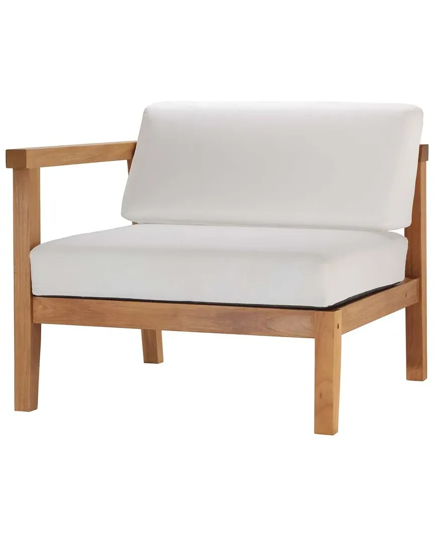 Bayport Right-Arm Patio Chair - Brown, Teak