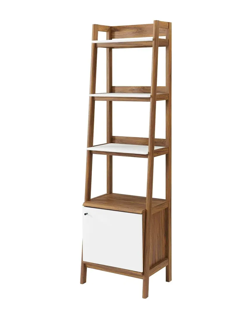 Bixby 21in Bookshelf with Storage - White, Walnut image