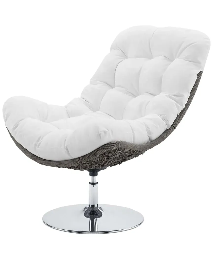 Brighton Wicker Rattan Swivel Lounge Chair - Grey
