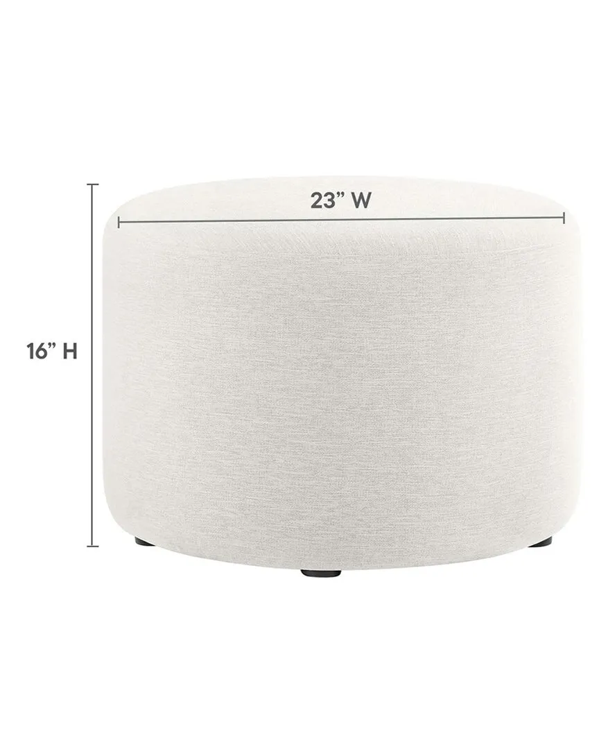 Callum 23" Round Ottoman - White, Heathered Weave image