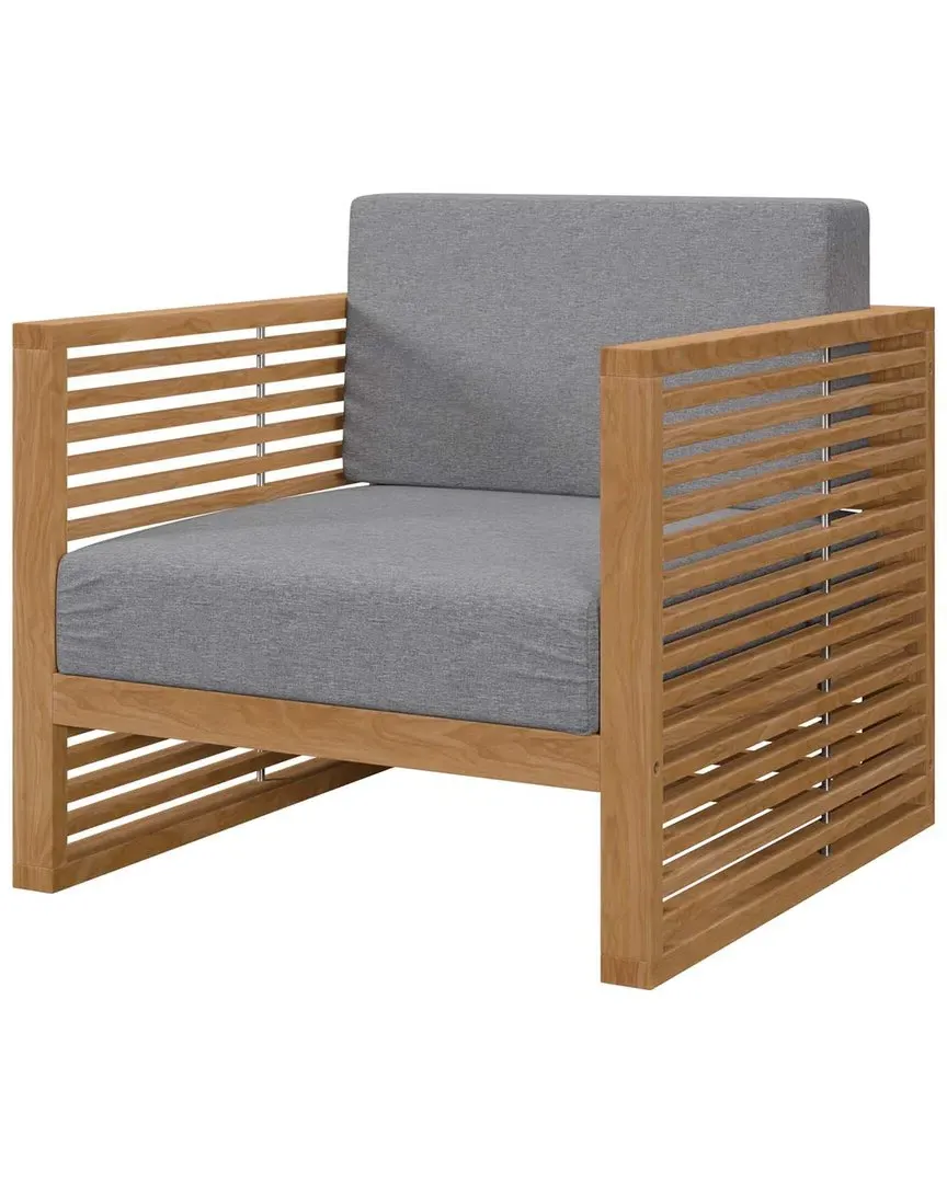 Carlsbad Outdoor Patio Armchair - Grey, Teak