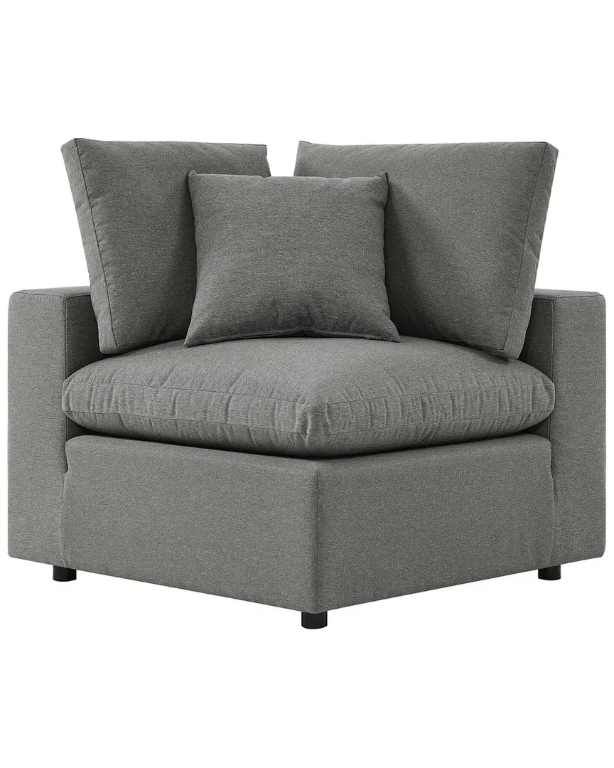 Commix Overstuffed Outdoor Patio Corner Chair - Grey
