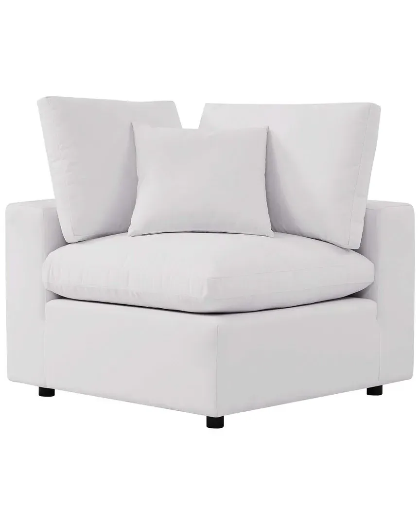 Commix Overstuffed Outdoor Patio Corner Chair - White