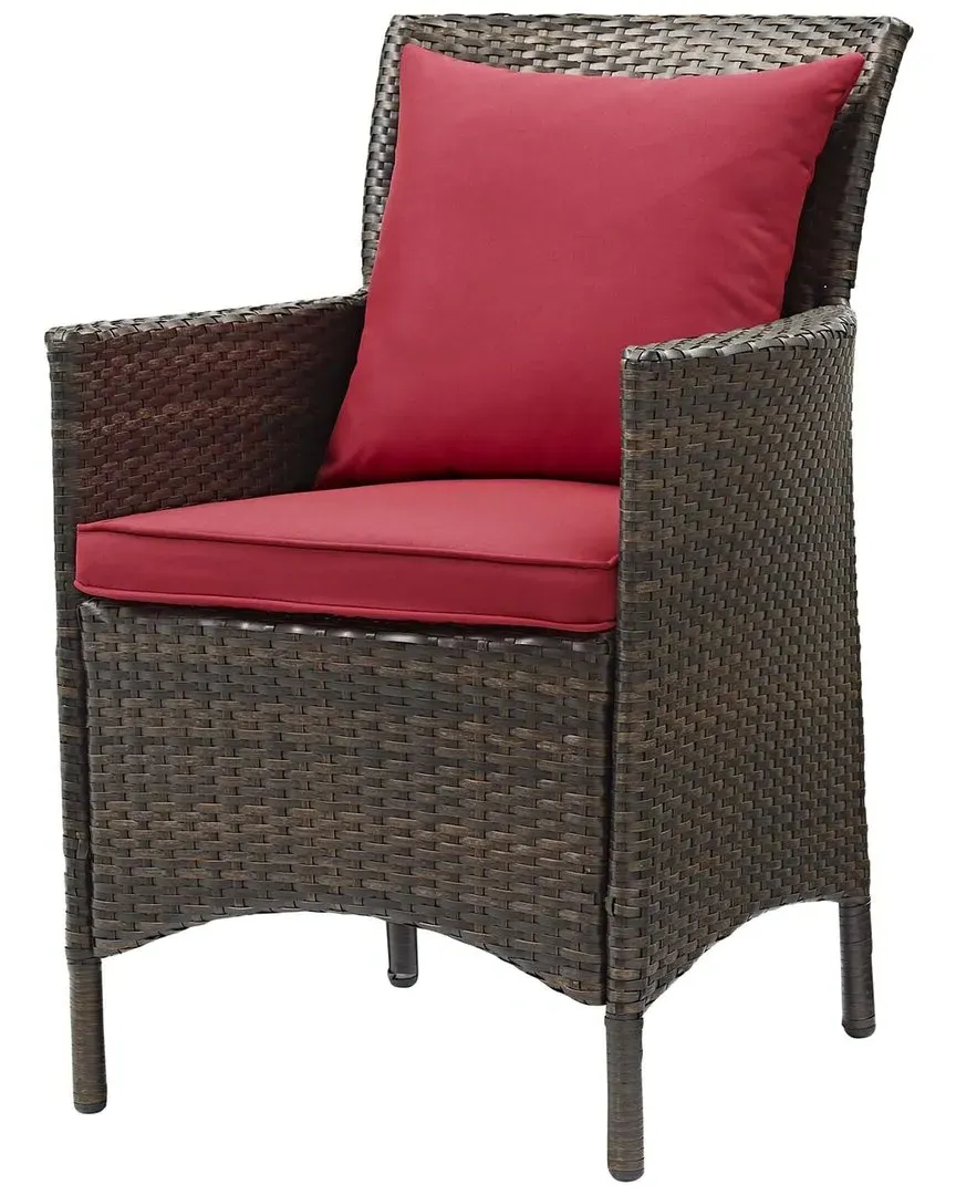 Conduit Outdoor Patio Dining Armchair - Brown, Wicker Rattan