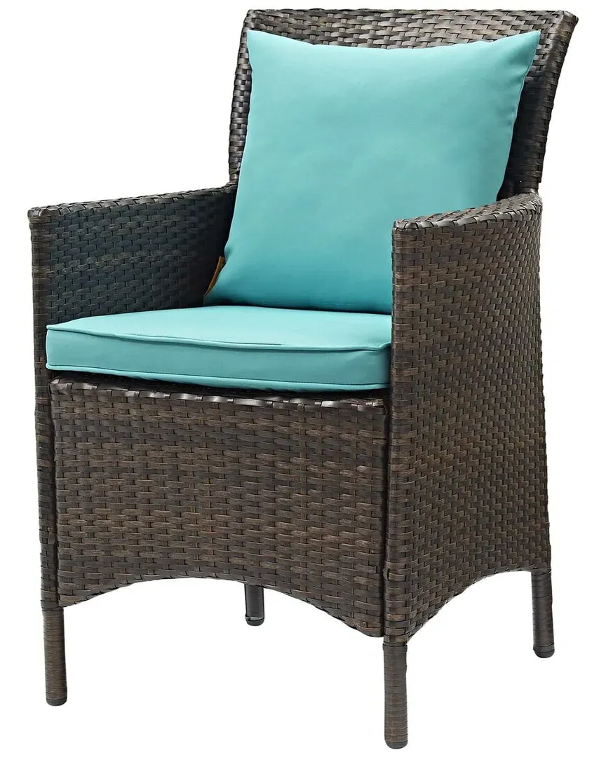 Conduit Outdoor Patio Dining Armchair - Brown, Wicker Rattan