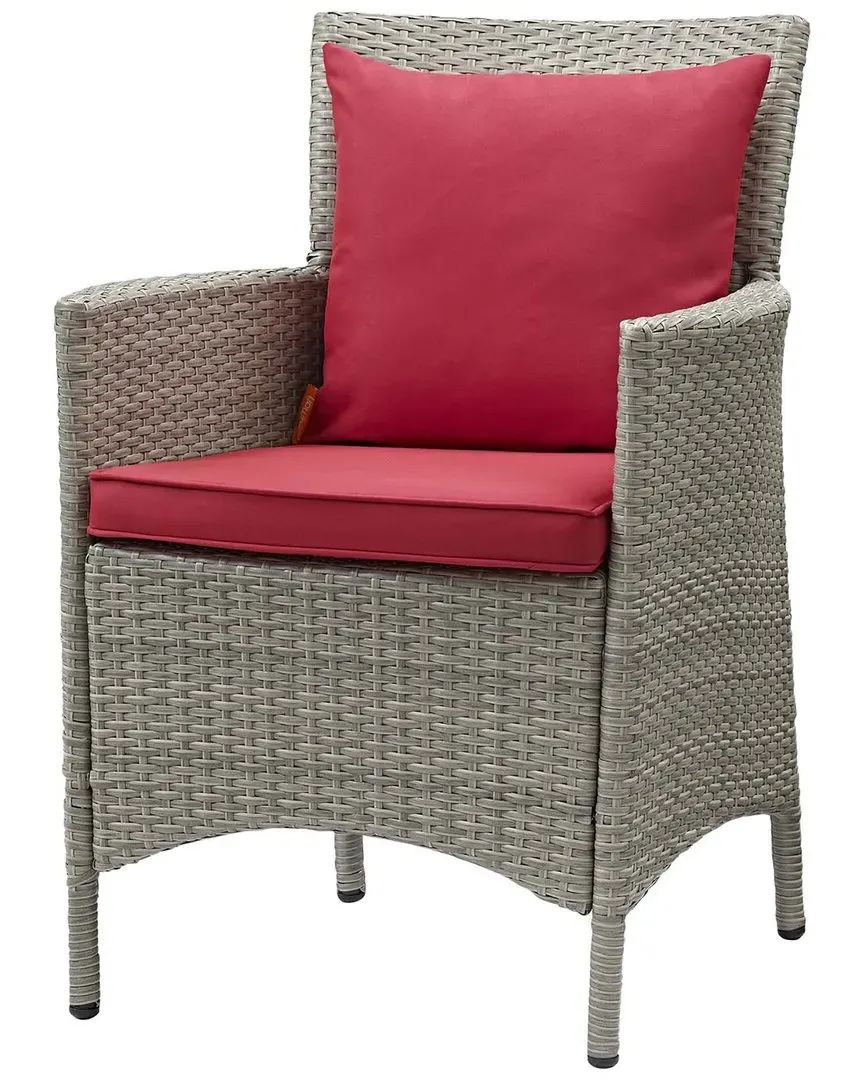 Conduit Outdoor Patio Dining Armchair - Grey, Wicker Rattan
