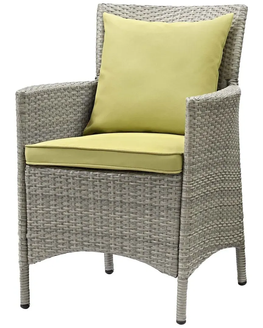 Conduit Outdoor Patio Dining Armchair - Grey, Wicker Rattan