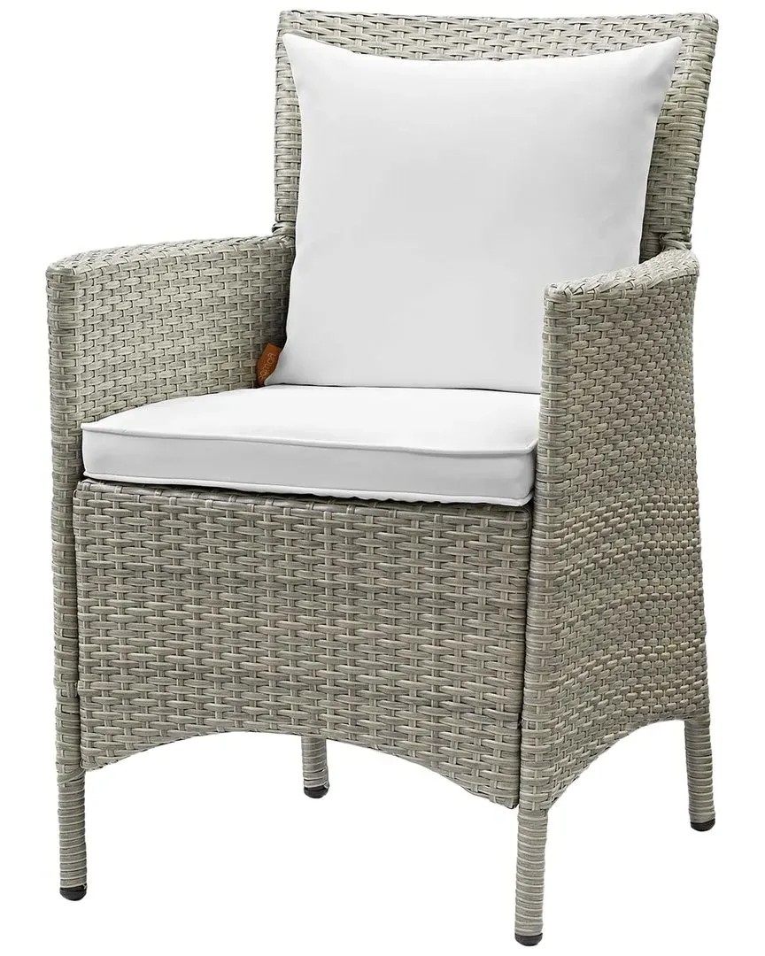 Conduit Outdoor Patio Dining Armchair - Grey, Wicker Rattan