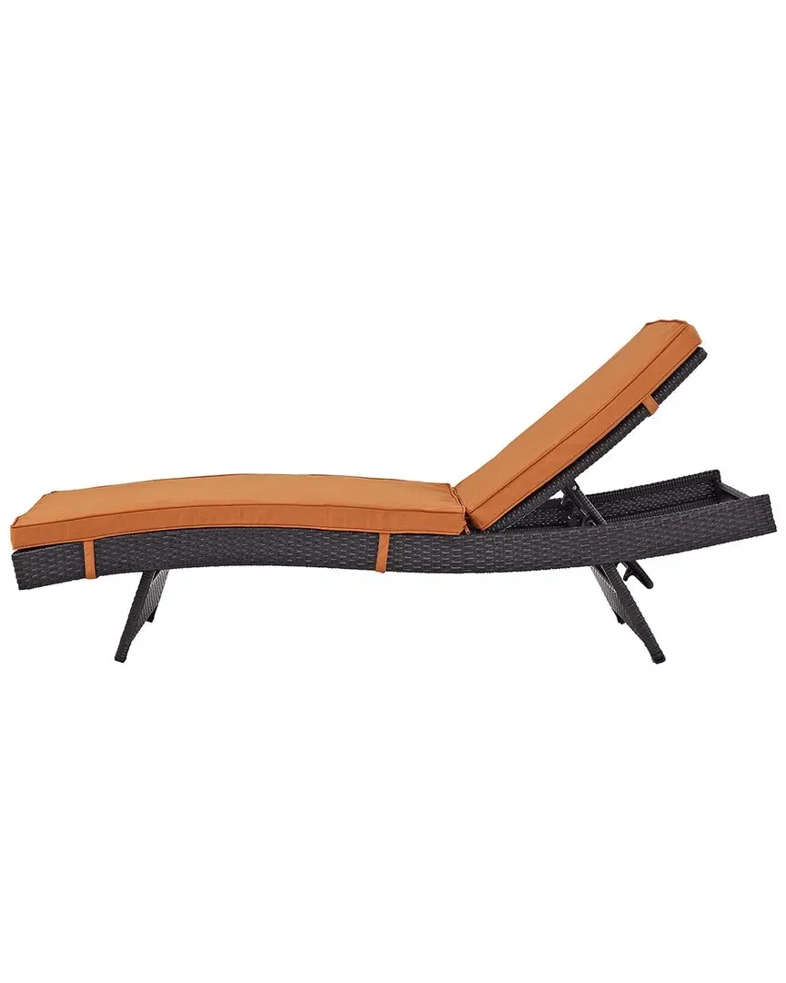 Convene Outdoor Patio Chaise - Espresso, Rattan