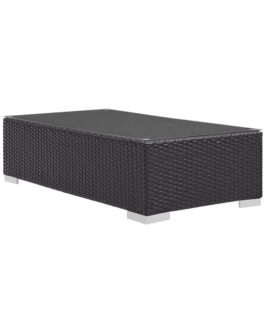 Convene Outdoor Patio Coffee Table - Espresso, Synthetic Rattan