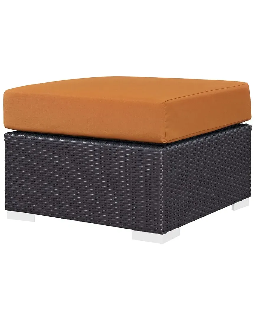 Convene Square Outdoor Ottoman - Orange