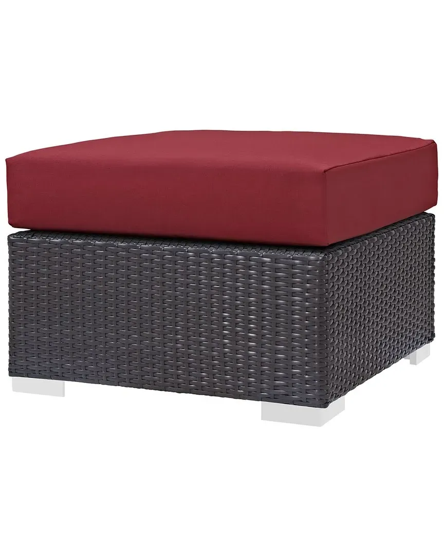 Convene Square Outdoor Ottoman - Red