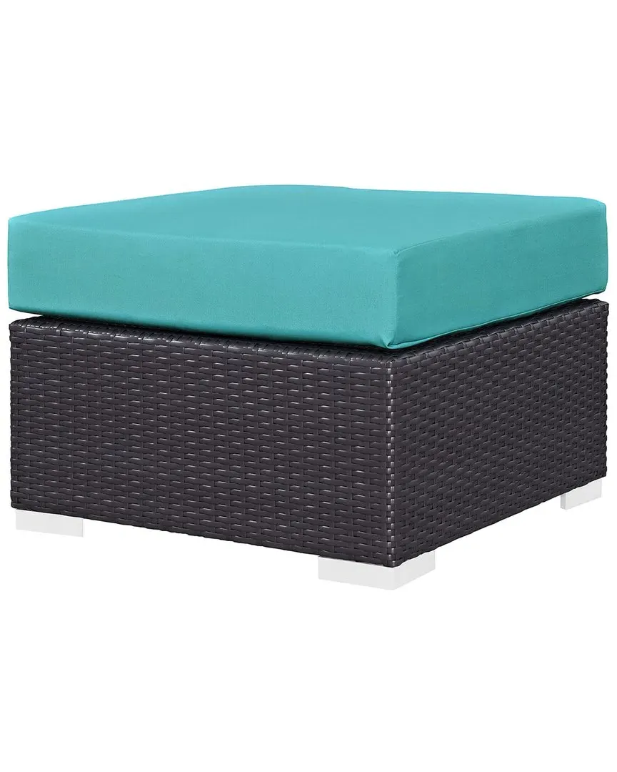 Convene Square Outdoor Ottoman - Turquoise