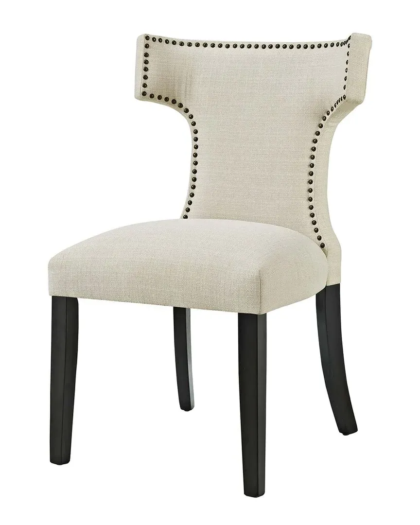 Curve Upholstered Fabric Dining Chair - Beige image