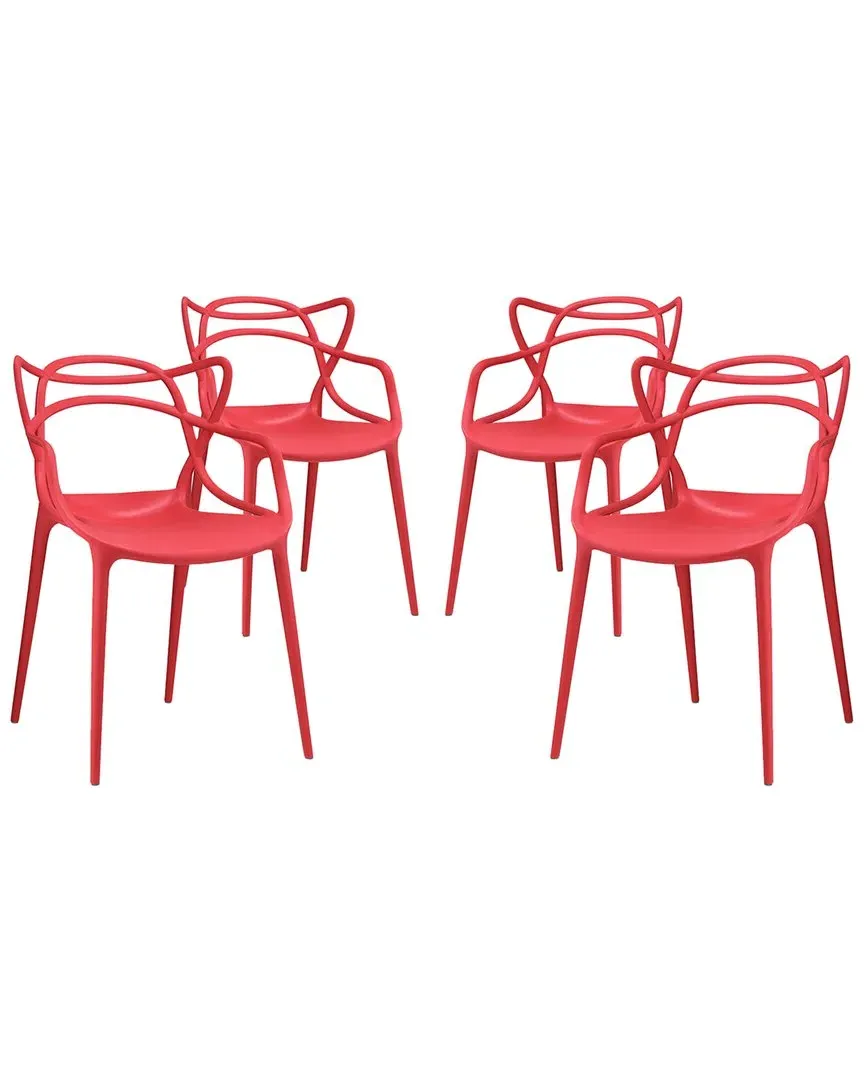 Entangled Dining Chairs Set of 4 - Red