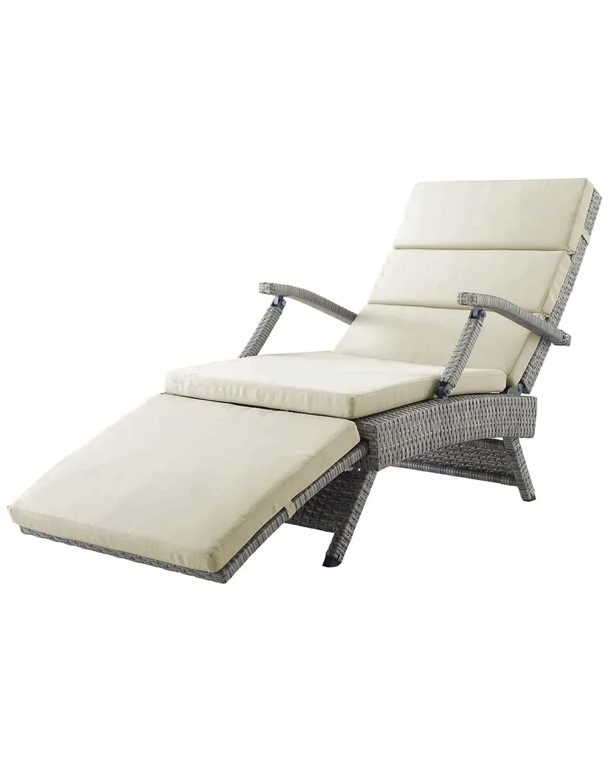 Envisage Outdoor Chaise Lounge Chair - Beige, Rattan