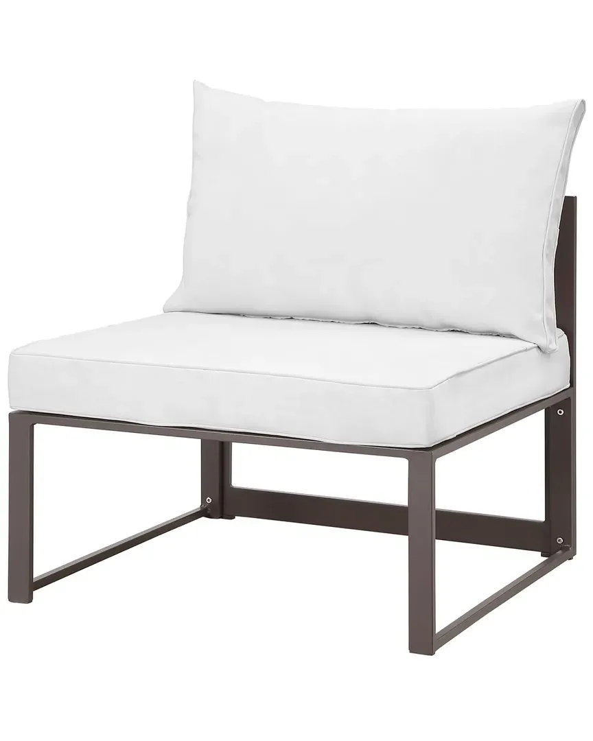 Fortuna Armless Outdoor Patio Chair - White, Aluminum