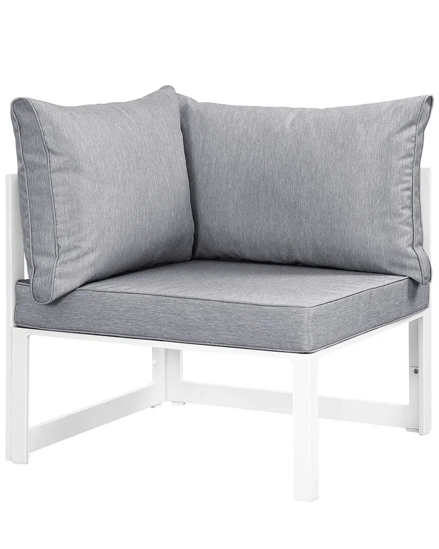Fortuna Corner Outdoor Patio Armchair - Gray White image
