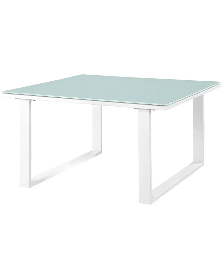 Fortuna Outdoor Patio Side Table - White, Aluminum