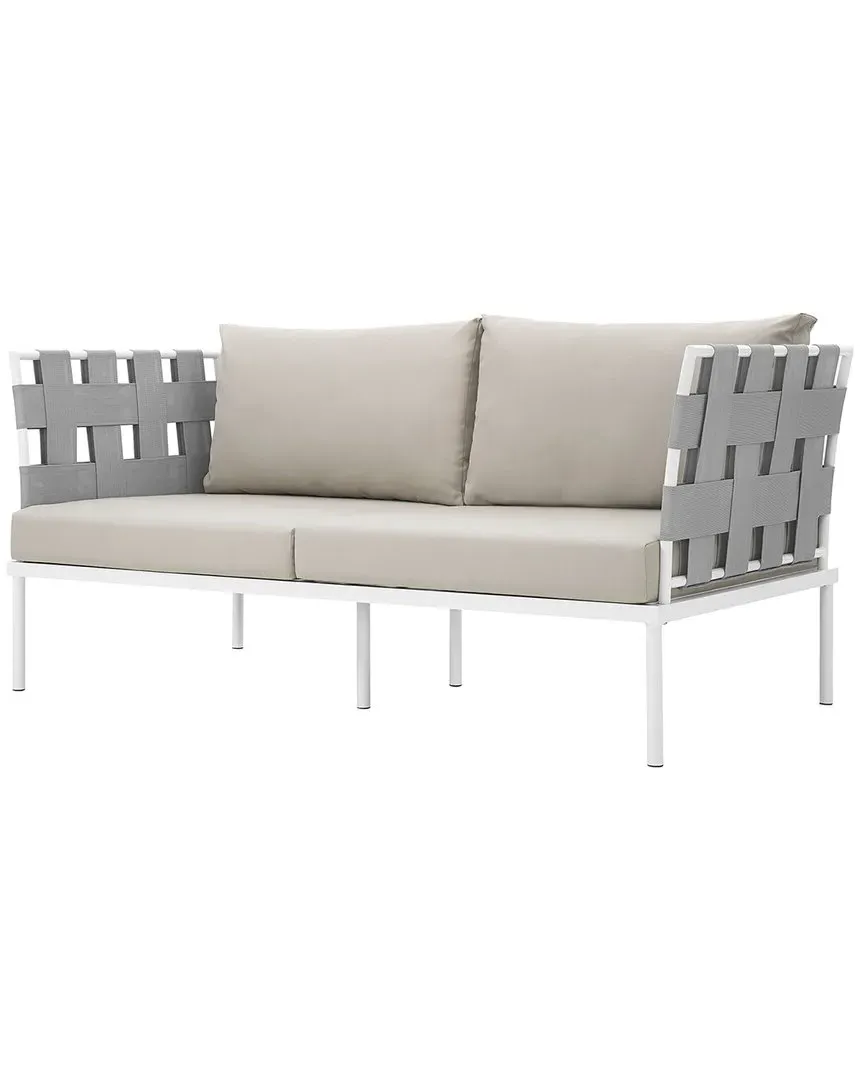Harmony Outdoor Patio Aluminum Loveseat - Beige image