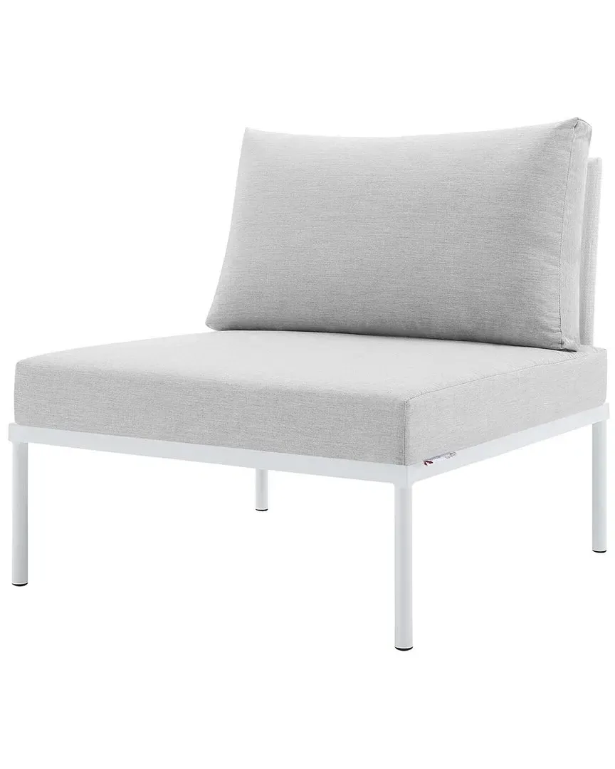 Harmony Sunbrella Armless Chair - White, Aluminum