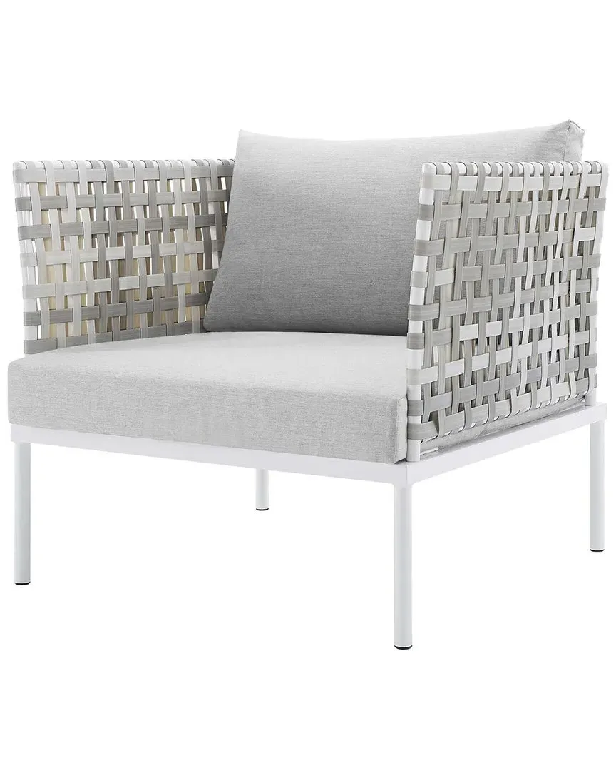 Harmony Sunbrella Basket Weave Armchair - Grey, Aluminum