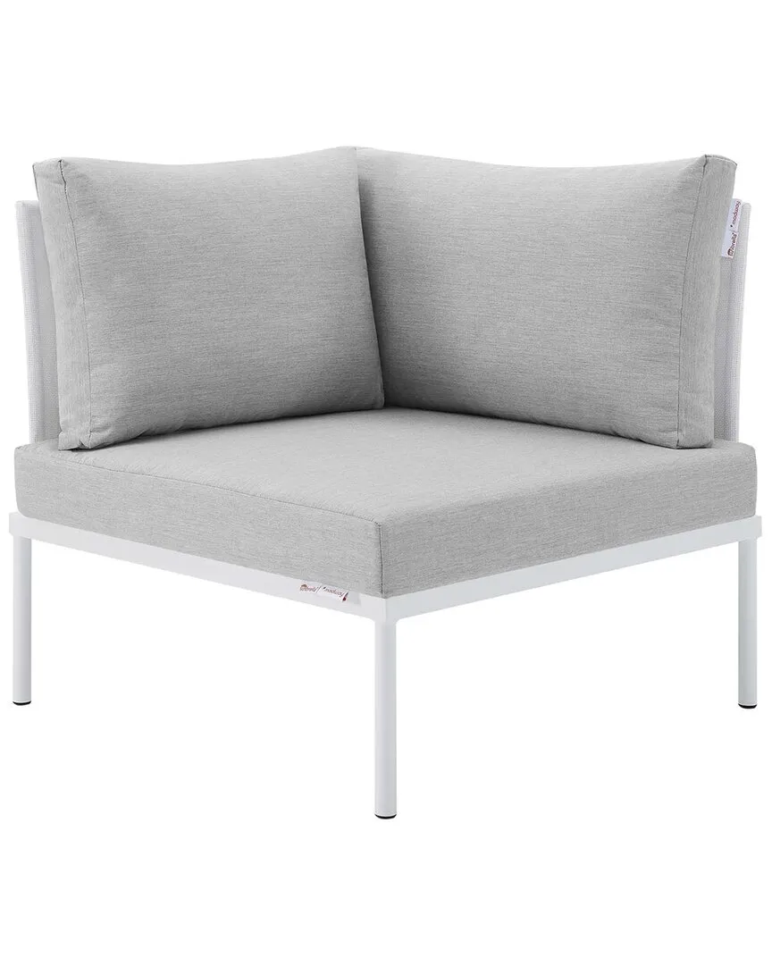 Harmony Sunbrella Corner Chair - White, Aluminum