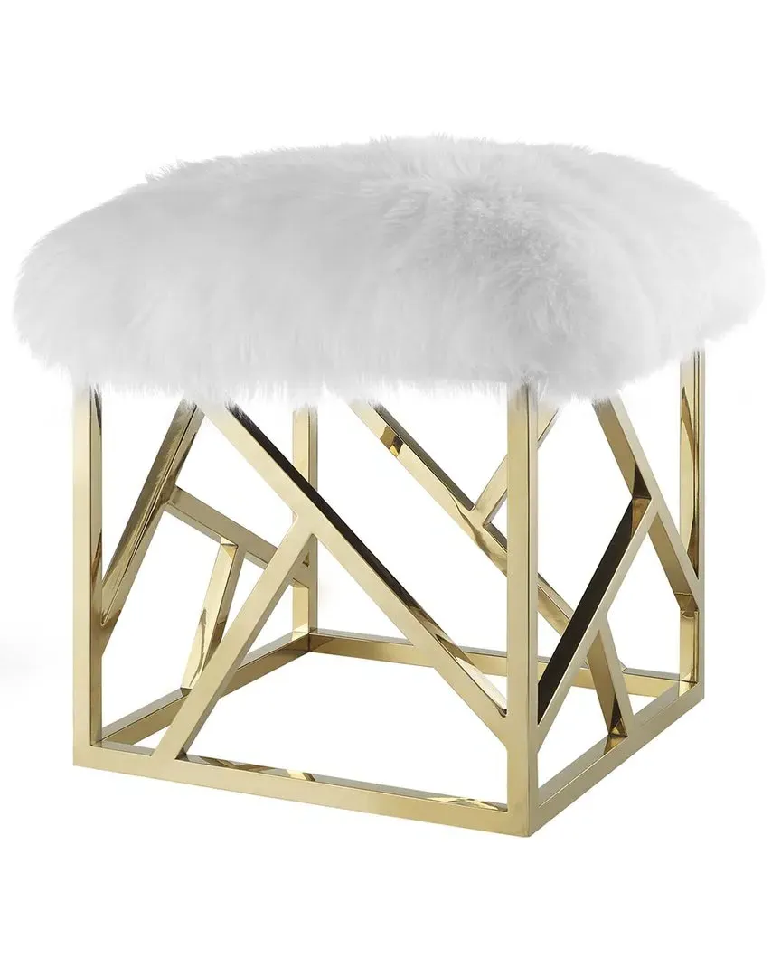 Intersperse Ottoman - Gold, Sheepskin image