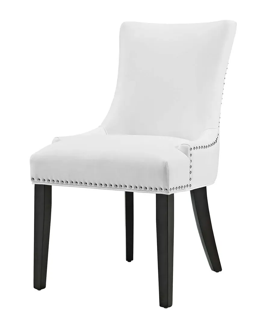 Marquis Dining Chair with Nailhead Trim - White, Vinyl image