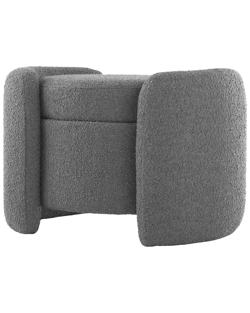 Nebula Boucle Upholstered Ottoman with Storage - Charcoal image