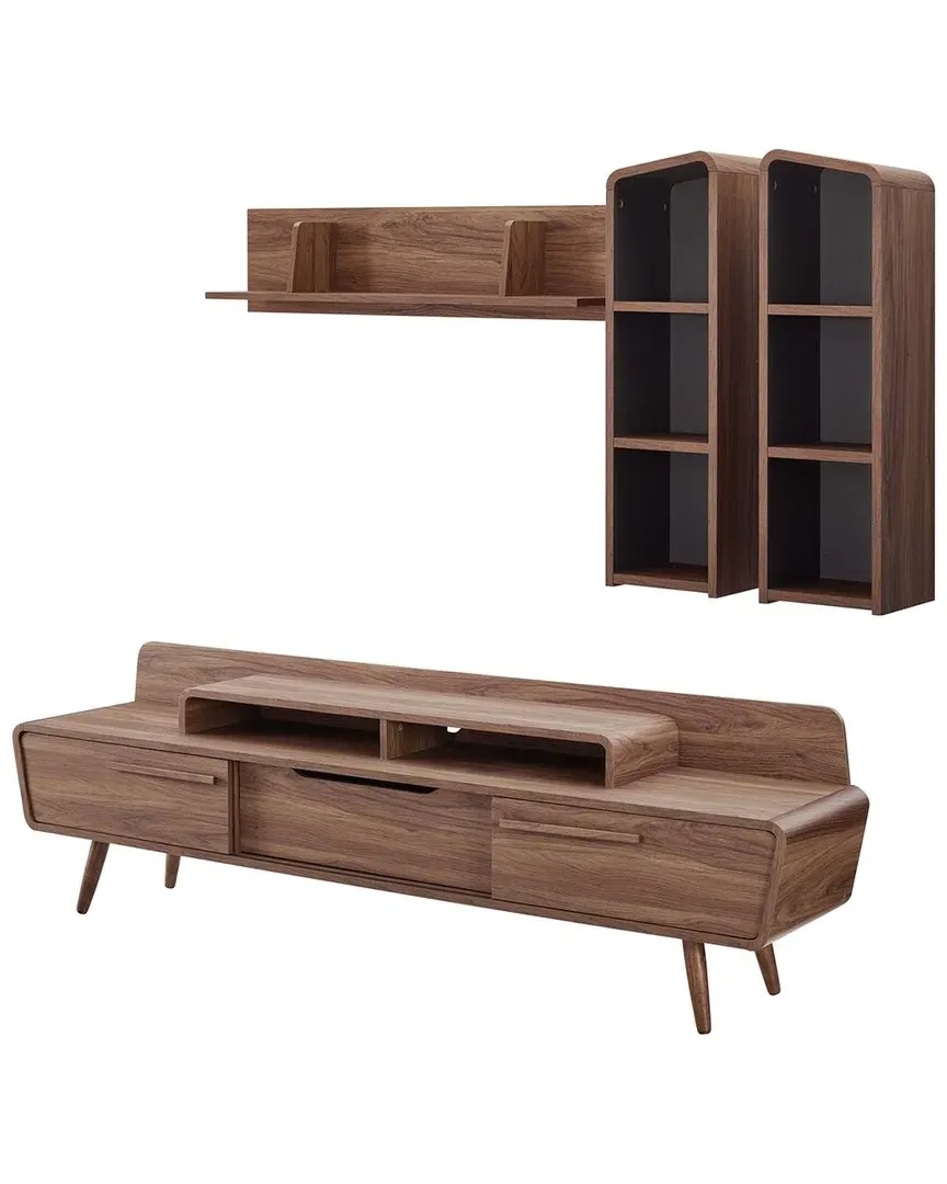 Omnistand 2pc Entertainment Center - Walnut Grey image