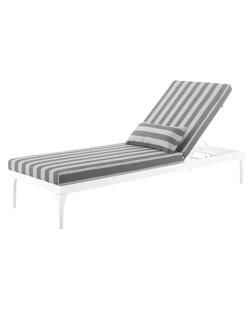 Perspective Outdoor Patio Chaise Lounge Chair - Striped Gray