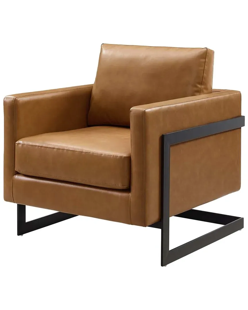 Posse Accent Chair - Black, Vegan Leather image