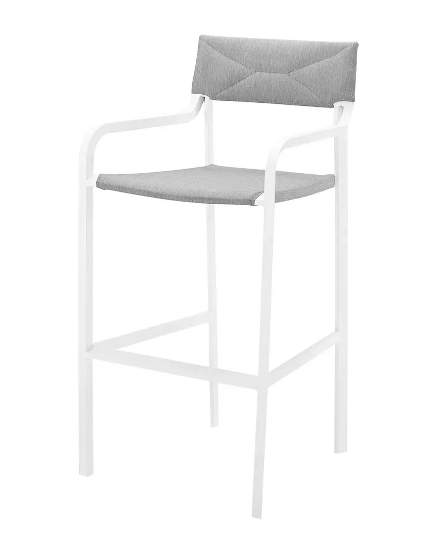 Raleigh Stackable Outdoor Bar Stool - Gray White, Aluminum image