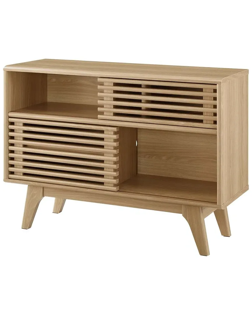 Render Display Stand with Storage - Oak